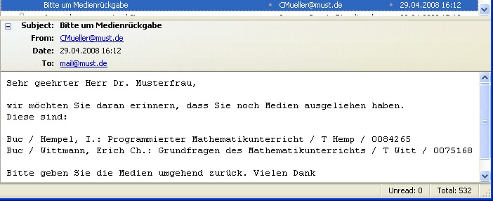 Säumnis-Mails Säumnis-Mails